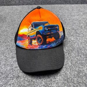 Open Road Trucker Hat Mens OS Black Ford Bronco 4x4 Graphic Snapback Mesh Retro